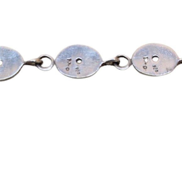 Robin Rotenier Solid Sterling Silver Link Bracelet w/Citrine and Sapphires - Picture 5 of 6